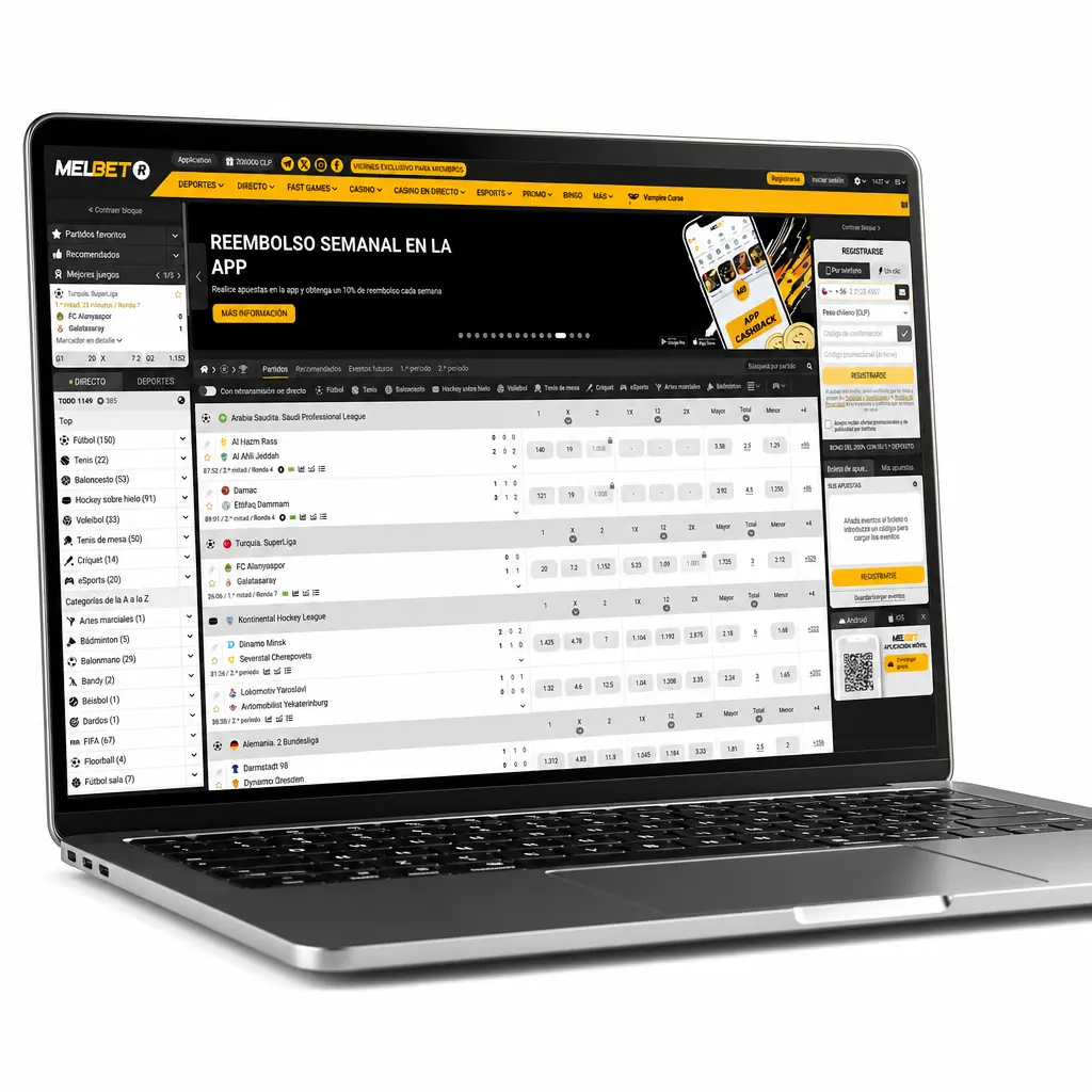 Plataforma Melbet Chile de apuestas deportivas y casino online