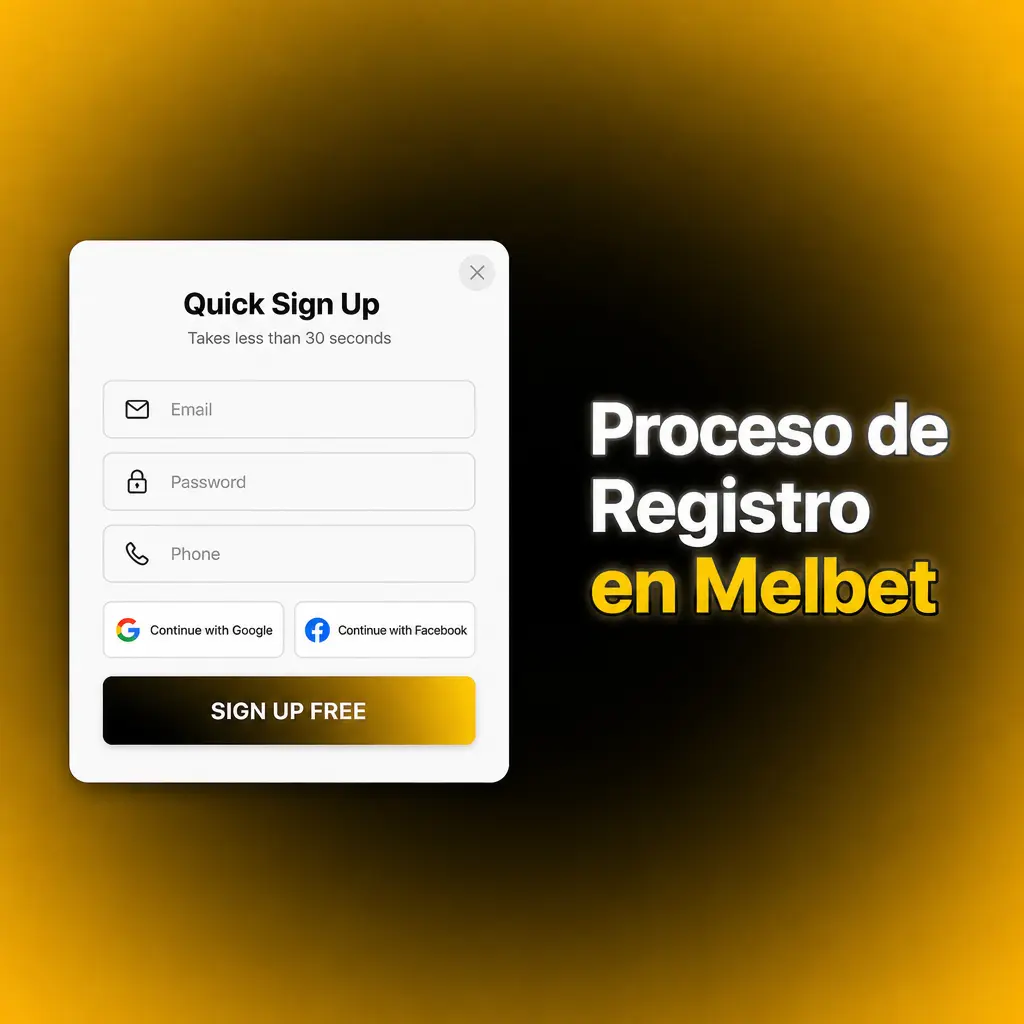 Proceso de registro en Melbet